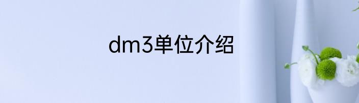 dm3单位介绍