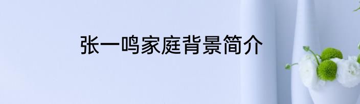 张一鸣家庭背景简介
