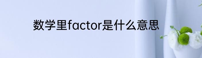 数学里factor是什么意思