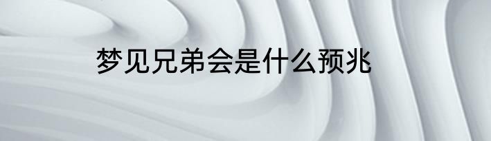 梦见兄弟会是什么预兆