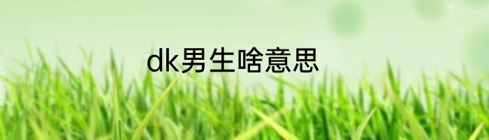 dk男生啥意思