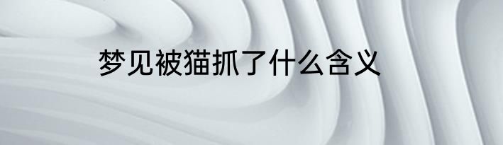 梦见被猫抓了什么含义