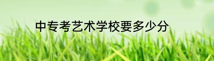 中专考艺术学校要多少分