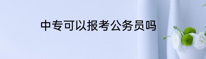 中专可以报考公务员吗