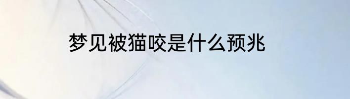 梦见被猫咬是什么预兆