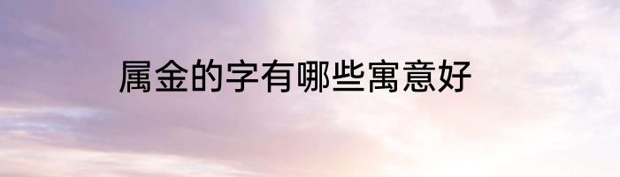 属金的字有哪些寓意好