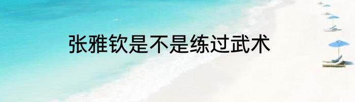 张雅钦是不是练过武术