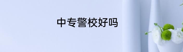 中专警校好吗
