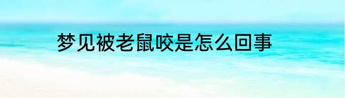 梦见被老鼠咬是怎么回事