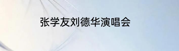 张学友刘德华演唱会