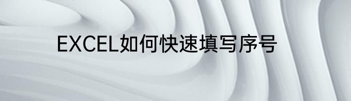 EXCEL如何快速填写序号