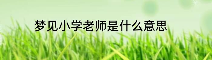 梦见小学老师是什么意思