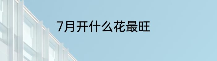 7月开什么花最旺