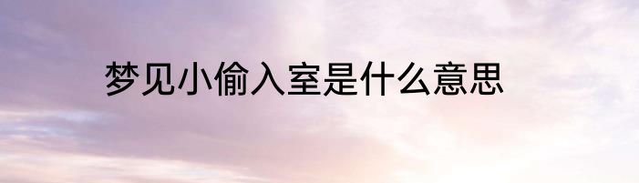 梦见小偷入室是什么意思