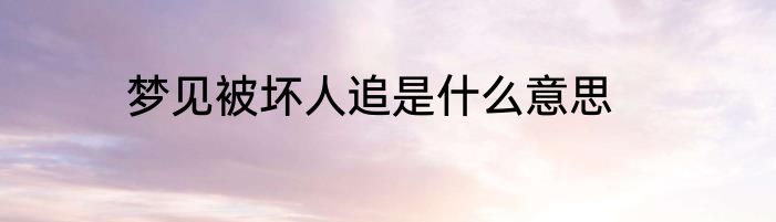 梦见被坏人追是什么意思