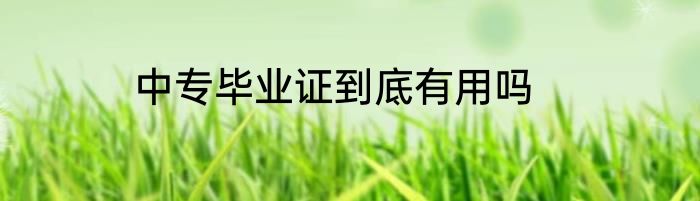 中专毕业证到底有用吗
