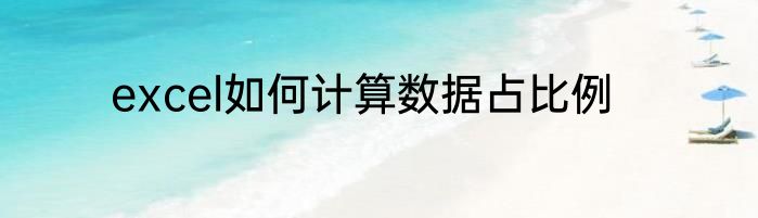 excel如何计算数据占比例