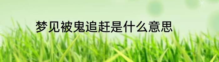梦见被鬼追赶是什么意思