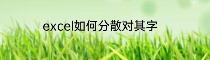 excel如何分散对其字
