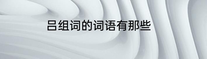 吕组词的词语有那些