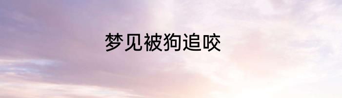 梦见被狗追咬