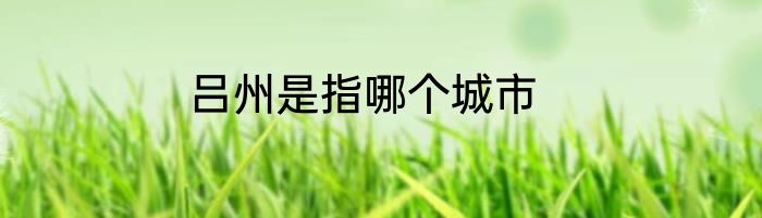 吕州是指哪个城市
