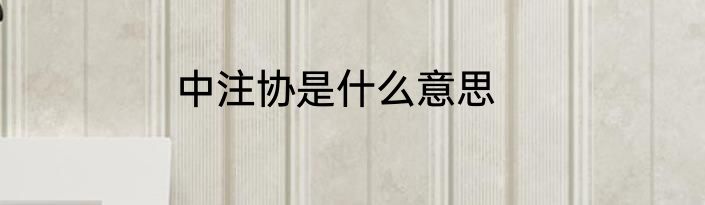 中注协是什么意思