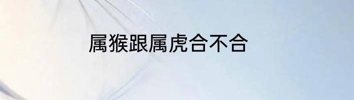 属猴跟属虎合不合