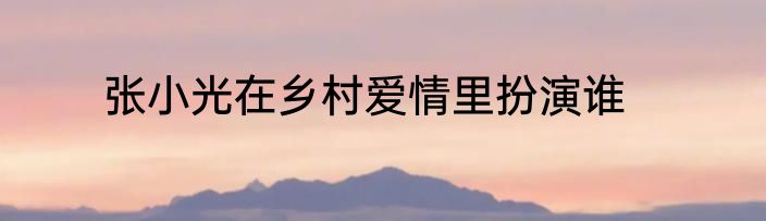 张小光在乡村爱情里扮演谁