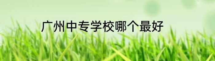 广州中专学校哪个最好