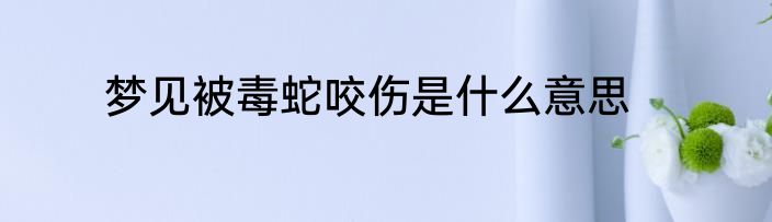 梦见被毒蛇咬伤是什么意思