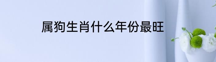 属狗生肖什么年份最旺