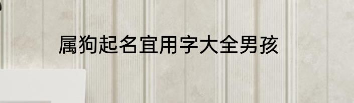 属狗起名宜用字大全男孩