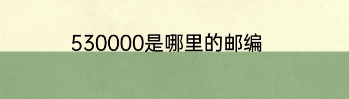 530000是哪里的邮编