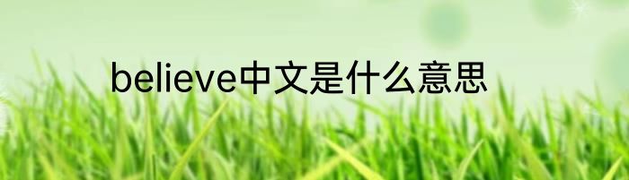 believe中文是什么意思