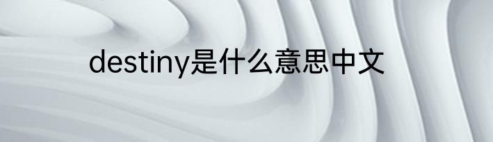 destiny是什么意思中文