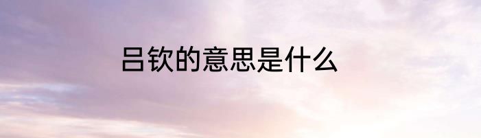 吕钦的意思是什么
