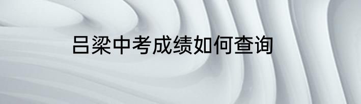 吕梁中考成绩如何查询