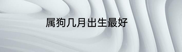 属狗几月出生最好
