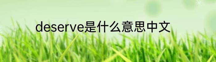 deserve是什么意思中文