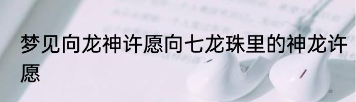 梦见向龙神许愿向七龙珠里的神龙许愿