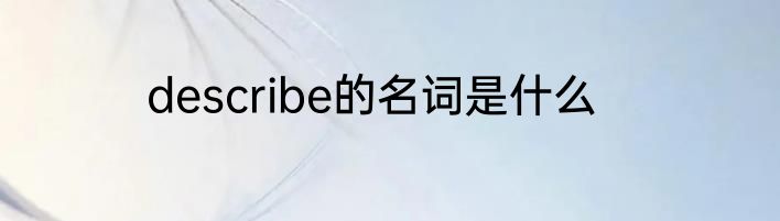describe的名词是什么