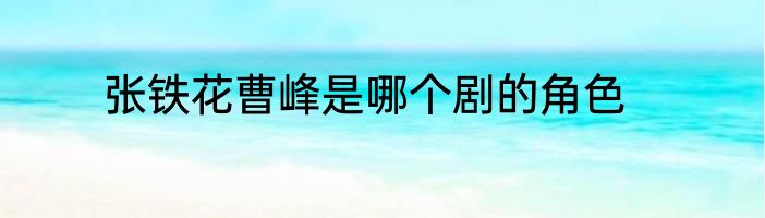 张铁花曹峰是哪个剧的角色