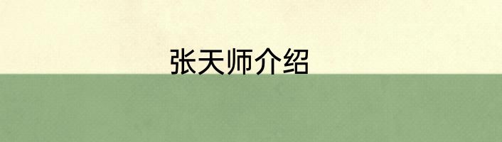 张天师介绍