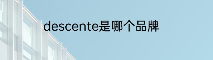 descente是哪个品牌