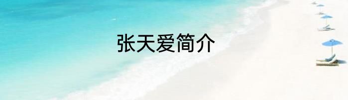 张天爱简介