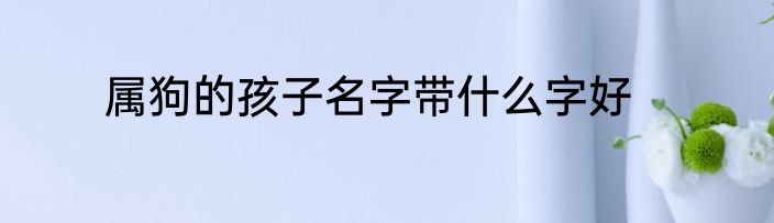 属狗的孩子名字带什么字好