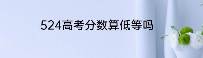 524高考分数算低等吗