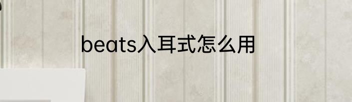 beats入耳式怎么用