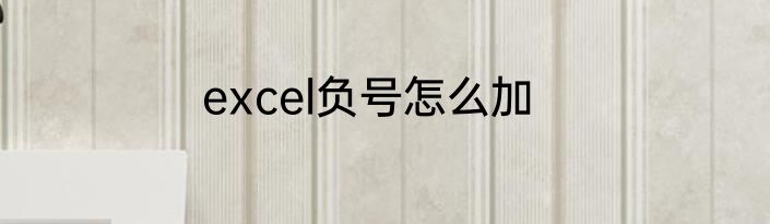 excel负号怎么加